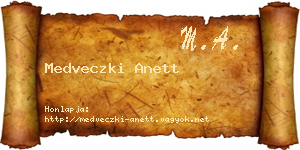 Medveczki Anett névjegykártya